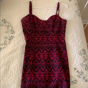 Red/Black Tight Short Dress